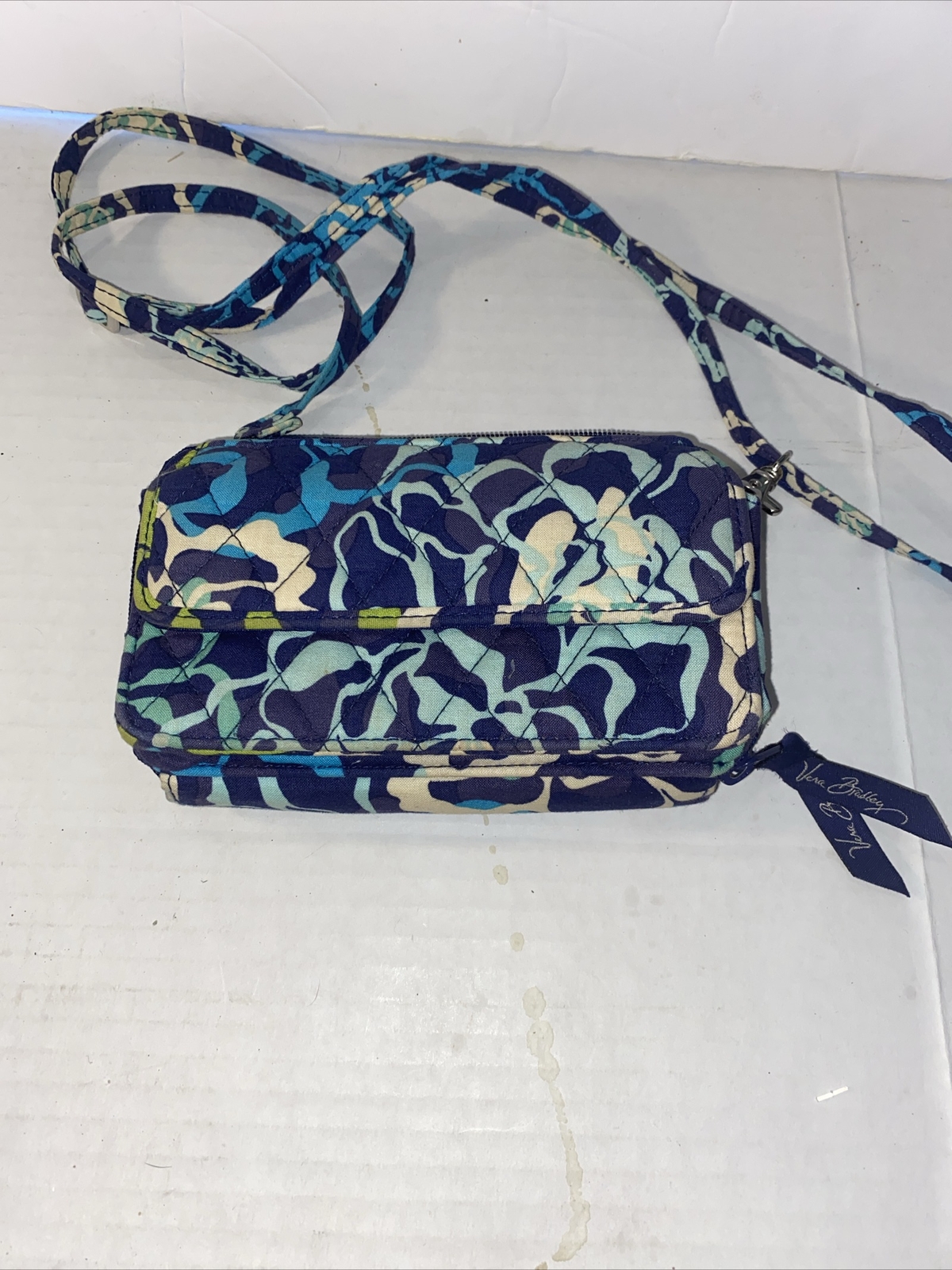 Vera Bradley Retired Katalina Blue All In One Wristlet Crossbody Purse