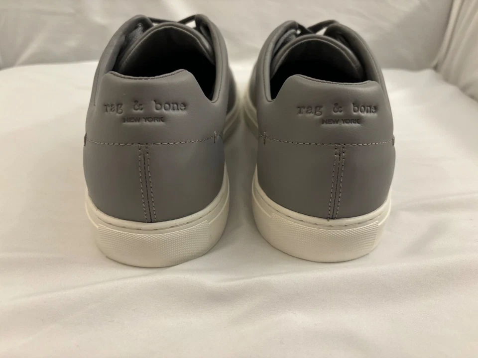 Zapatillas informales para hombre Rag & Bone Kent de cuero en relieve, color gris, talla 11 Foto 4 de 4