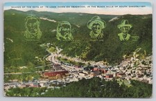 Postcard Shades Of The Days Of 76 Look Down On Deadwood In The Black Hills SD