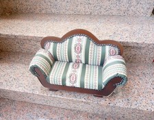 Mini Divano Giocattolo Rosso In Tessuto Per Casa Delle Bambole, Modello In Scala 1:12 Con Design Vintage Americano, Poltrona Per Micro Paesaggi E Decorazione Fai Da Te