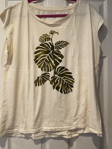 Talbots 100% Cotton Palm Print T-Shirt 2X/16/18/20