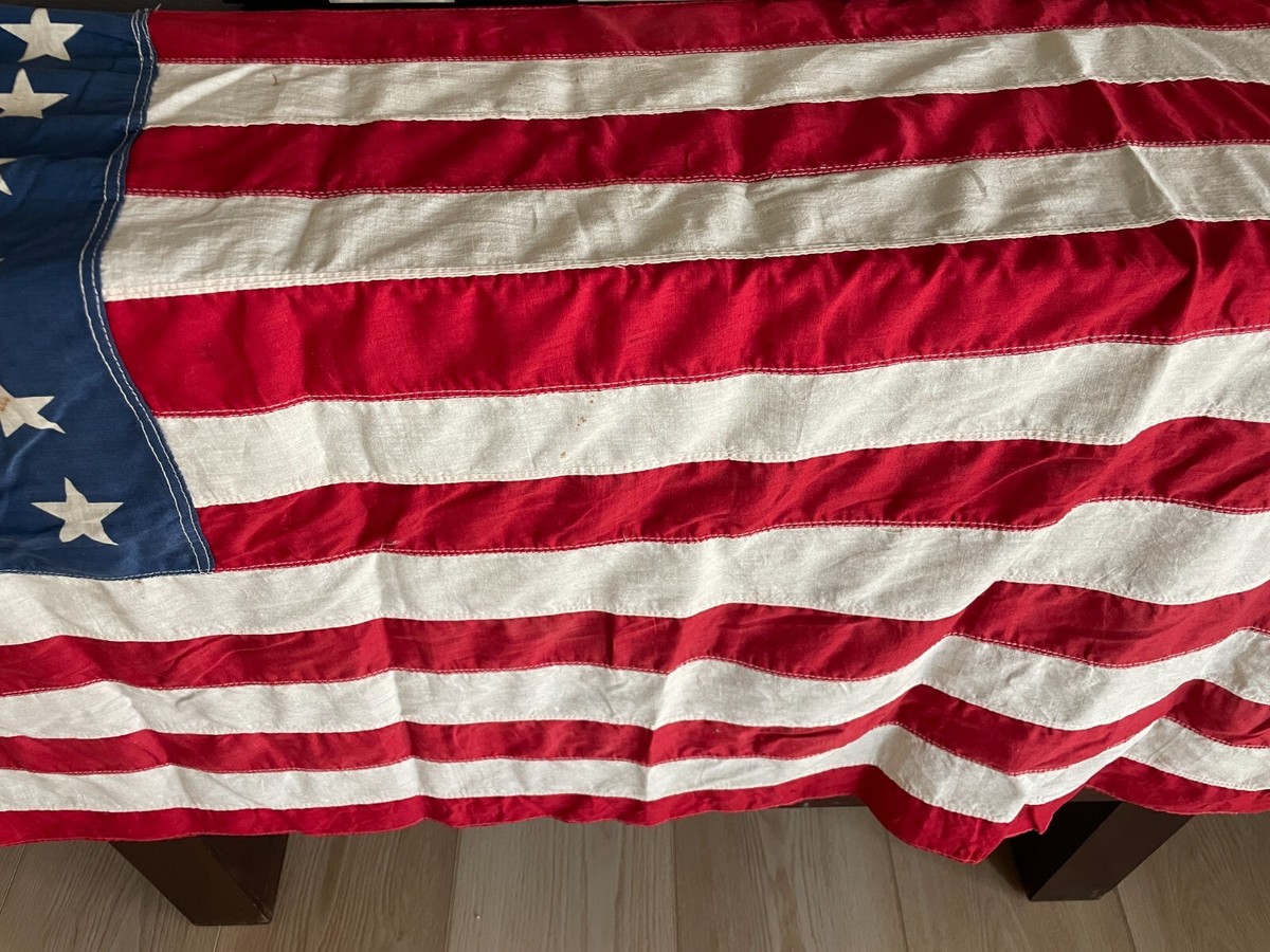 Vintage 1940's 48-Star USA American Flag stamped Lexington Fast
