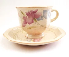 Mikasa Magic Moods Craft Works Tea Coffee Cup Saucer  Flowers Vintage