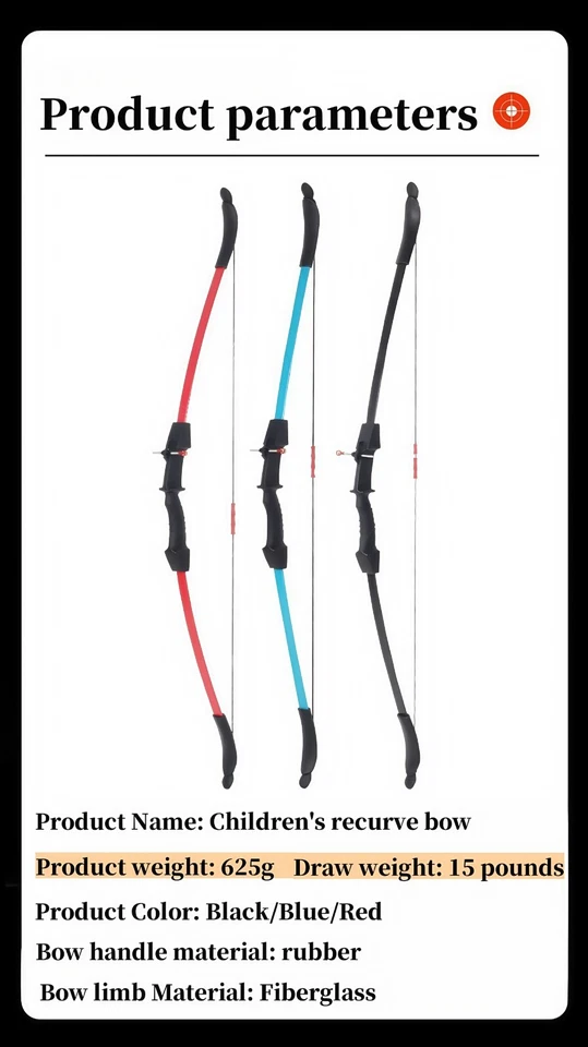 Children's Recurve Bow and Arrow Set 15lbs Children's Bow Outdoor Archery Shoot - Image 2 of 4