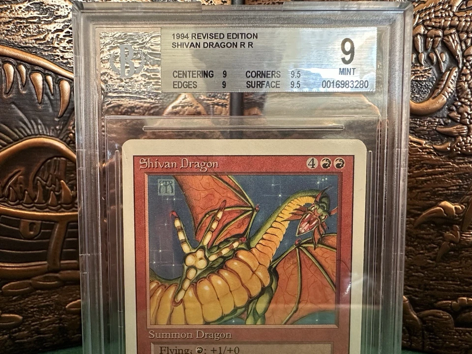 Shivan Dragon - MTG - 3rd Edition Revised. BGS 9 Mint. Quad ++ Old School 94 - Image 2 of 4