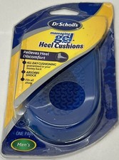 NEW Dr. Scholl s Massaging Gel Heel Cushions For Men s Shoes Sz. 8-13 1 Pair 1pr