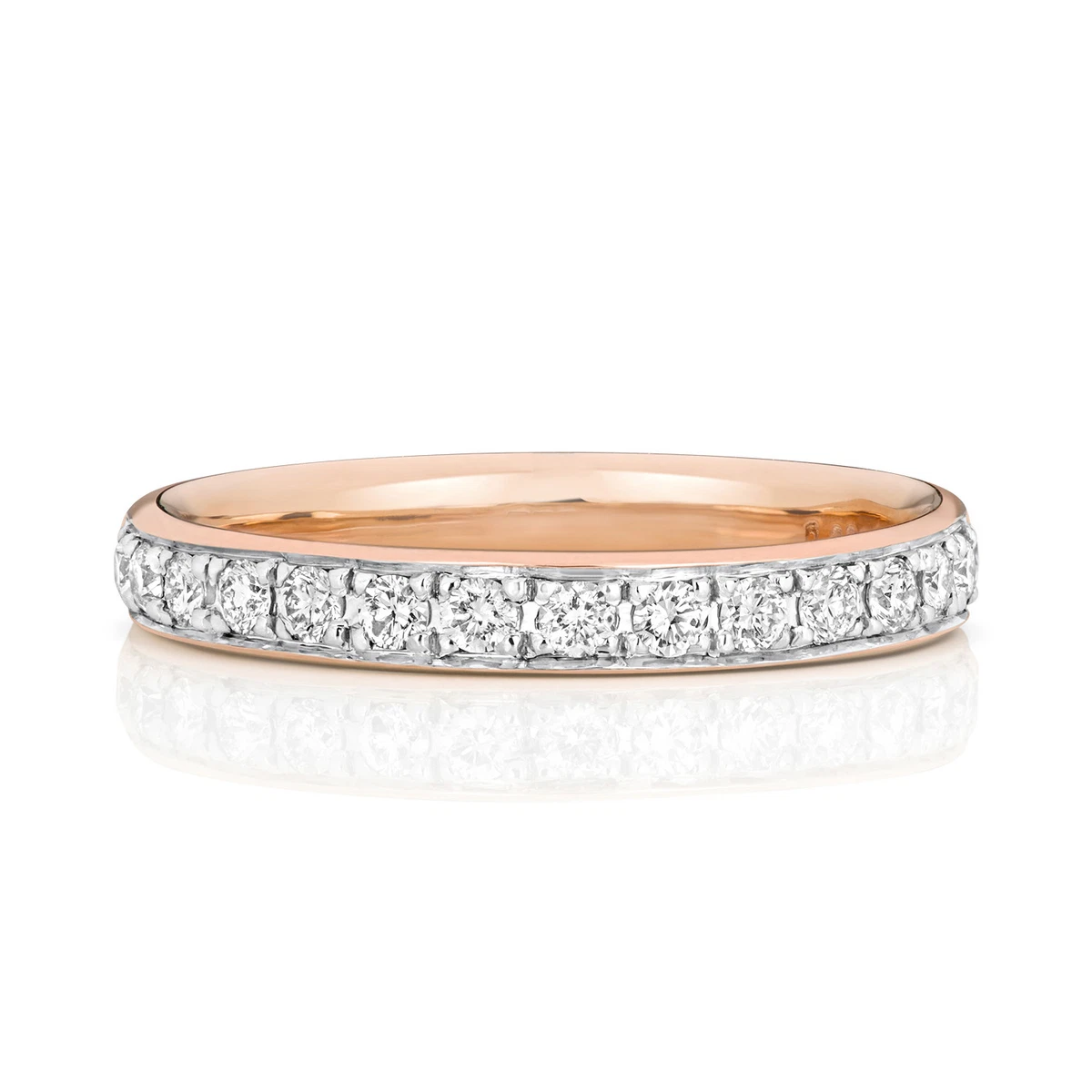 Anillo De Eternidad A La Mitad De Diamantes Para Dama De Oro Rosa De 9 Quilates