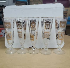 Libbey 1960s Set Of 5 Vintage Pilsner Glasses Crown Inn Beekman Arms Eagle Inn