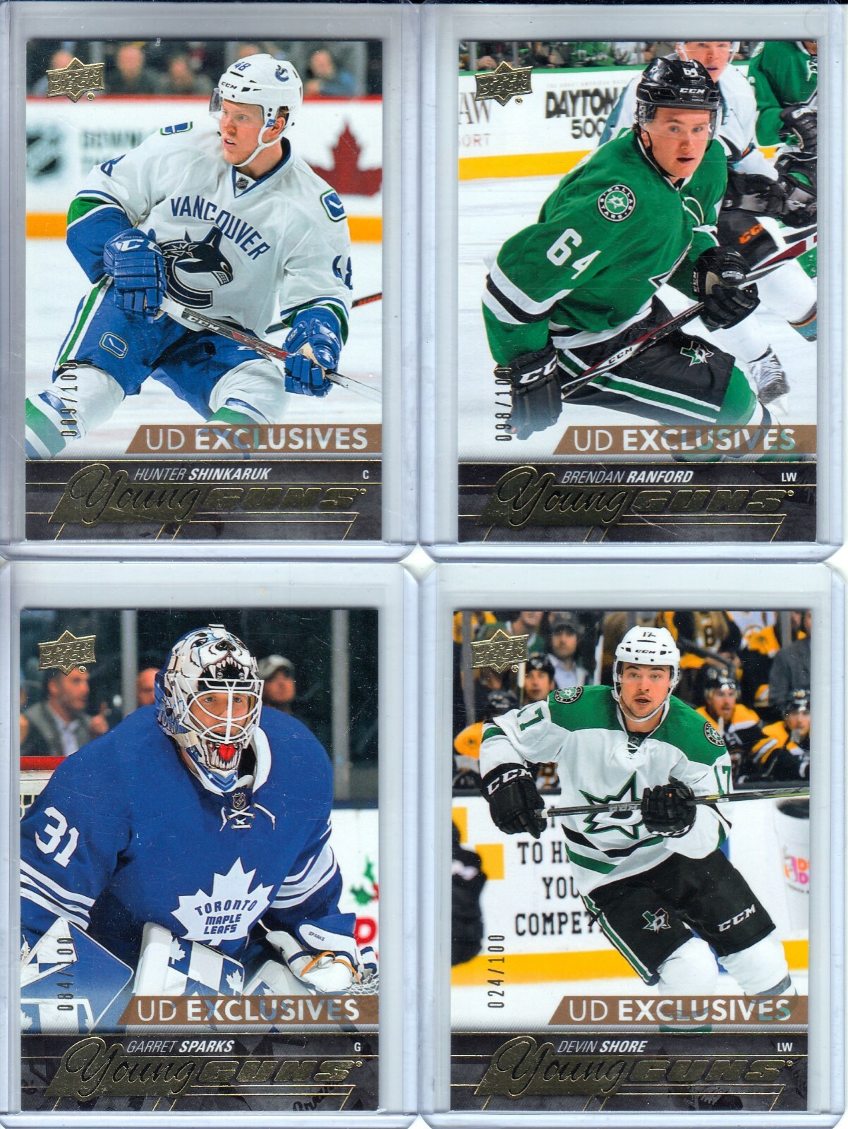 2015-16 Upper Deck Exclusives Young Guns #489 Devin Shore RC /100 - STARS