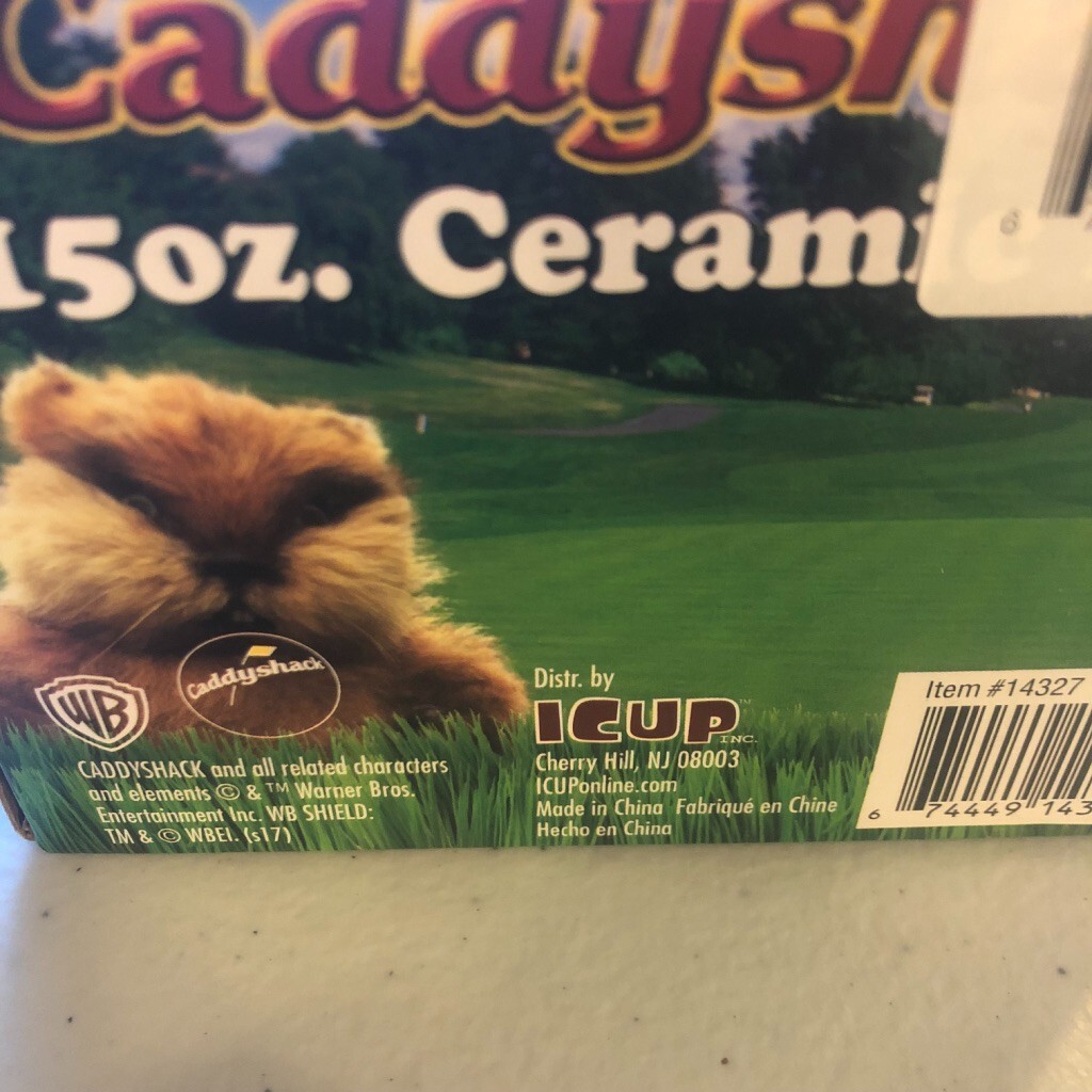 New Vintage Officially Licensed Caddyshack 15 oz Ceramic Mug Beige ICUP Inc WB