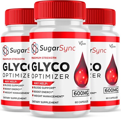 (3 Pack) Sugar Sync Glyco Optimizer, Glyco Pills, SugarSync (180 Ct)