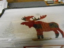 TRIBECA LIVING MOOSE QUEEN SHEET SET /FLANNEL