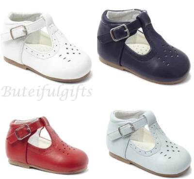 Sevva Boys Girls Spanish Matt T-Bar Walking Shoes UK Infant 2-10 *Small Fit*