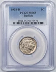 1938-D PCGS MS65 Buffalo Nickel 5C Gem Uncirculated Denver Mint