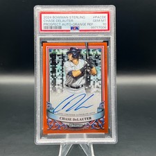 Chase DeLauter Auto 2024 Bowman Sterling #PA-CDE Orange Refractor /75 PSA 10 RC