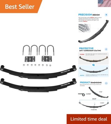 25-1/4'' 4-Leaf 1750lb Capacity Double Eye Spring for 3500lb Trailer Axle & U-...