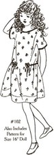 Bailey Sewing Patterns 1930's Dress for 16"  19"-20" Girl Dolls 102 Lincoln