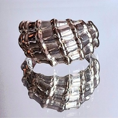925 STERLING SILVER BAMBOO DESIGN  DOME BAND RING SIZE 11 SKY