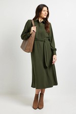 Wallis Khaki Shirt Dress Womens Daywear Dresses