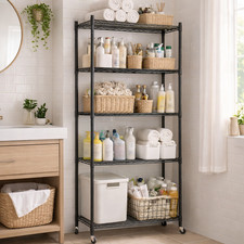 4-5 Tier Metal Storage Shelf Unit Wire Shelving Rack Stand Kitchen Office Garage