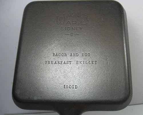 WAGNER WARE 9" Square Bacon & Egg Breakfast Skillet 1101 D