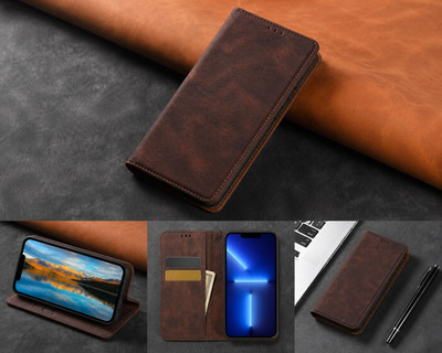 For iPhone 17 16 15 14 13 12 Plus Pro Max Air Leather Magnetic Flip Wallet Case