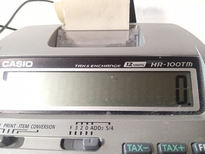 Casio HR-100TM Printing Calculator 12 Digit Tax Exchange Tested