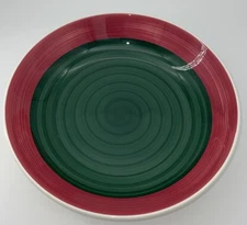 Vintage Himark Green w Red Stripe Pasta Bowls Italy