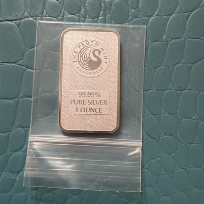 #ad Silver bar Perth Mint 1 oz Lunar Snake 9999 Silver Bullion bar Australia C $350.00