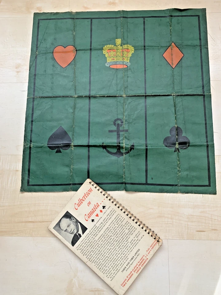 CANASTA CARD BOOK + VINTAGE FOLD OUT CARD PLAYING MAT - Image 2 of 3