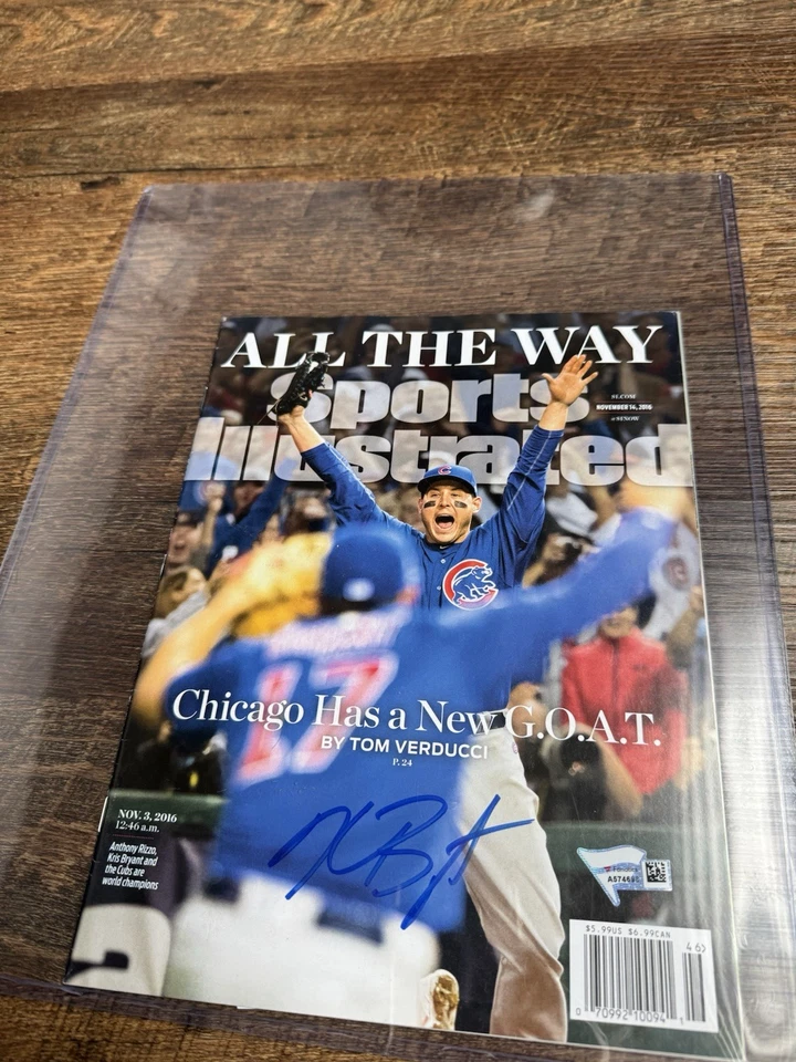 KRIS BRYANT signed SPORTS ILLUSTRATED MAGAZINE CHICAGO CUBS FANATICS COA - Image 2 of 4