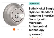 Kwikset 91580-069 Signature Series Single Cylinder Deadbolt Satin Nickel New Box