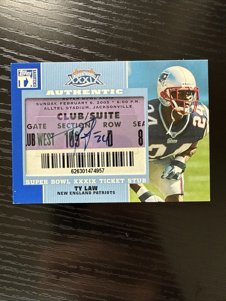 Carte Panini Ty Law 2022 Immaculate - Auto /10 Bleu - New England Patriots RPA