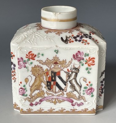 Antique Victorian French Porcelain Tea Caddy Samson Armorial China Export Style