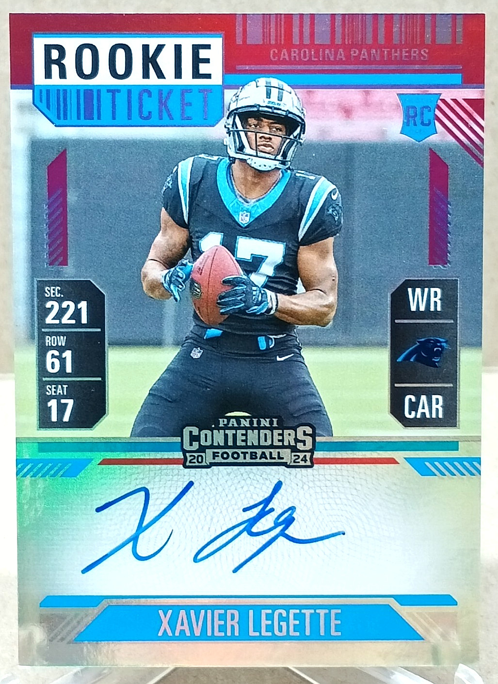 Xavier Legette 2024 Panini Contenders - Red Zone Ticket FOTL Autograph RC #107