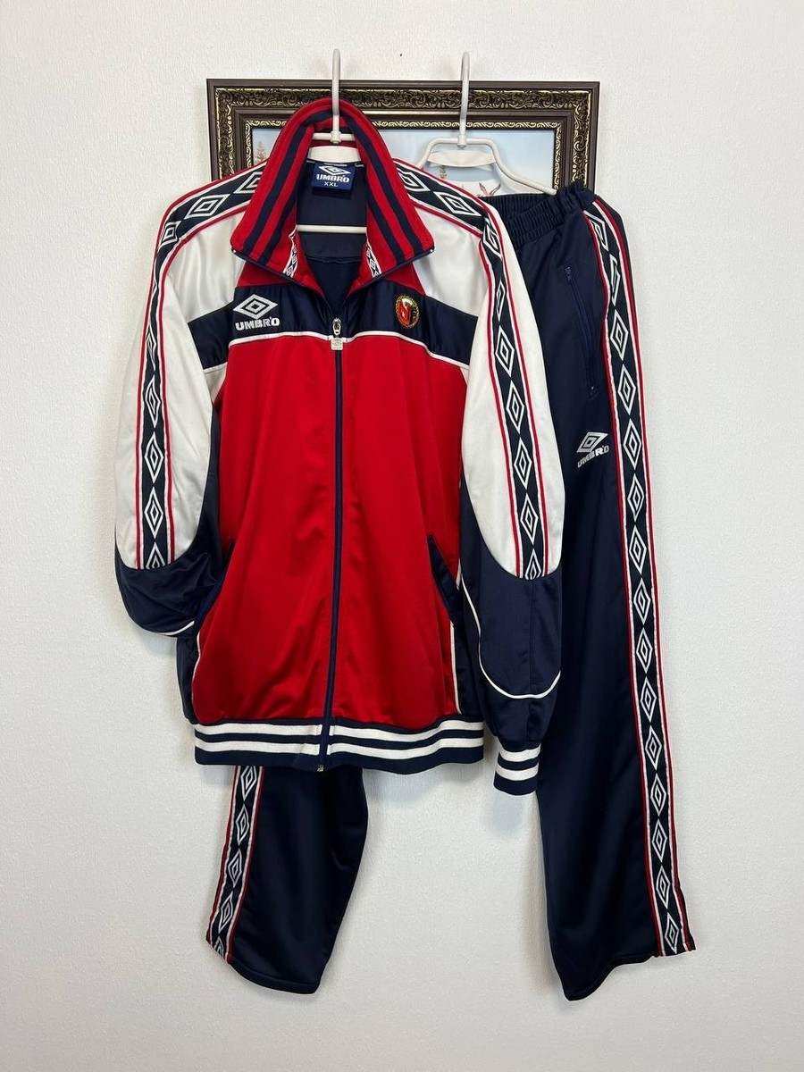 Vintage 90's Norway Football Suit Jacket Pants Rare Soccer Mens