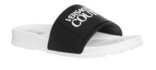 Versace Jeans Couture Men's Logo Slides White/Black Sandals NWT - Size 42  9US