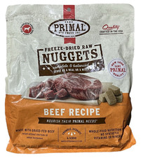 Primal Pet Freeze Dried Raw Dog Food Nuggets Beef 14 Ounce Bag
