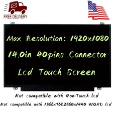 For Lenovo ThinkPad T470 20HD0058US 20HD005DUS 20HD005EUS LCD Touch Screen 40pin