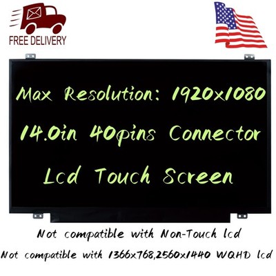 For Lenovo ThinkPad T470 20HD0058US 20HD005DUS 20HD005EUS LCD Touch Screen 40pin