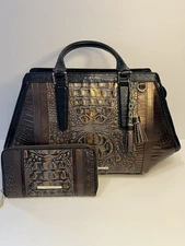 Brahmin Arden Satchel Fall Tortoise Pacific With Suri Wallet NWT