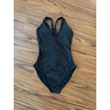 Black one piece TA3 Plungey shapewear swimsuit XL long