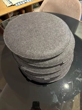 Lot of 6 Graf Lantz Zabuton Wool Seat Cushions (Charcoal)