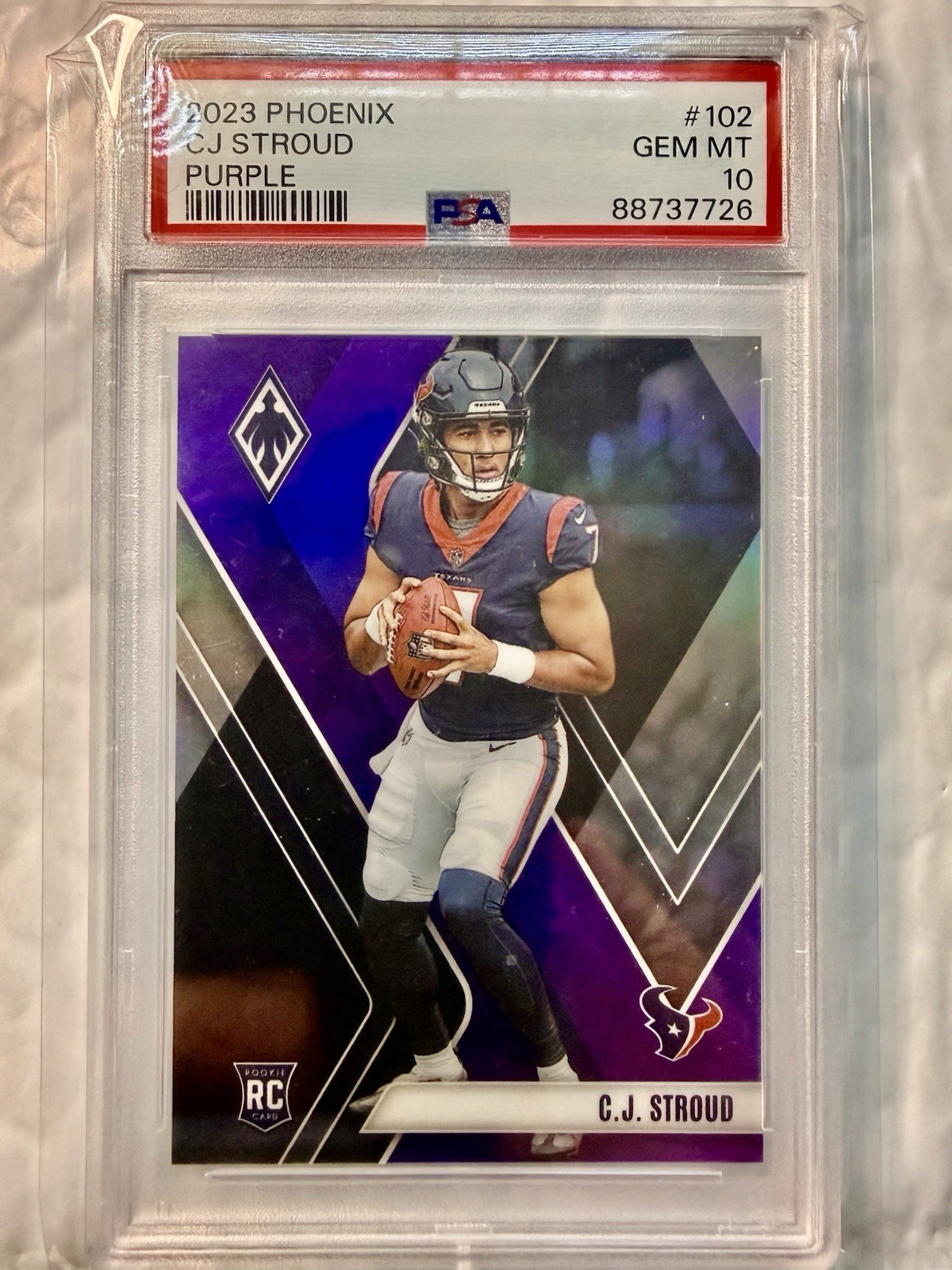 2023 PANINI PHOENIX PURPLE #102 CJ STROUD /125 PSA 10