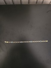 14k Gold Evil Eye Bracelet 7.5 Inch 5.6 Grams