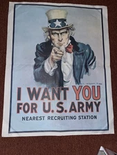 I Want You Poster Uncle Sam U.S. Army Recruiting  Vintage 1975 Montgomery 28x22”