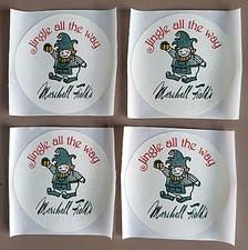 4 Vintage Marshall Field's "Jingle All The Way" Stickers - State Street, Chicago