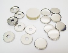 1.25" Tecre Metal Flat Back Button Parts w/HOLE 1-1/4 Inch - 100 FREE SHIPPING