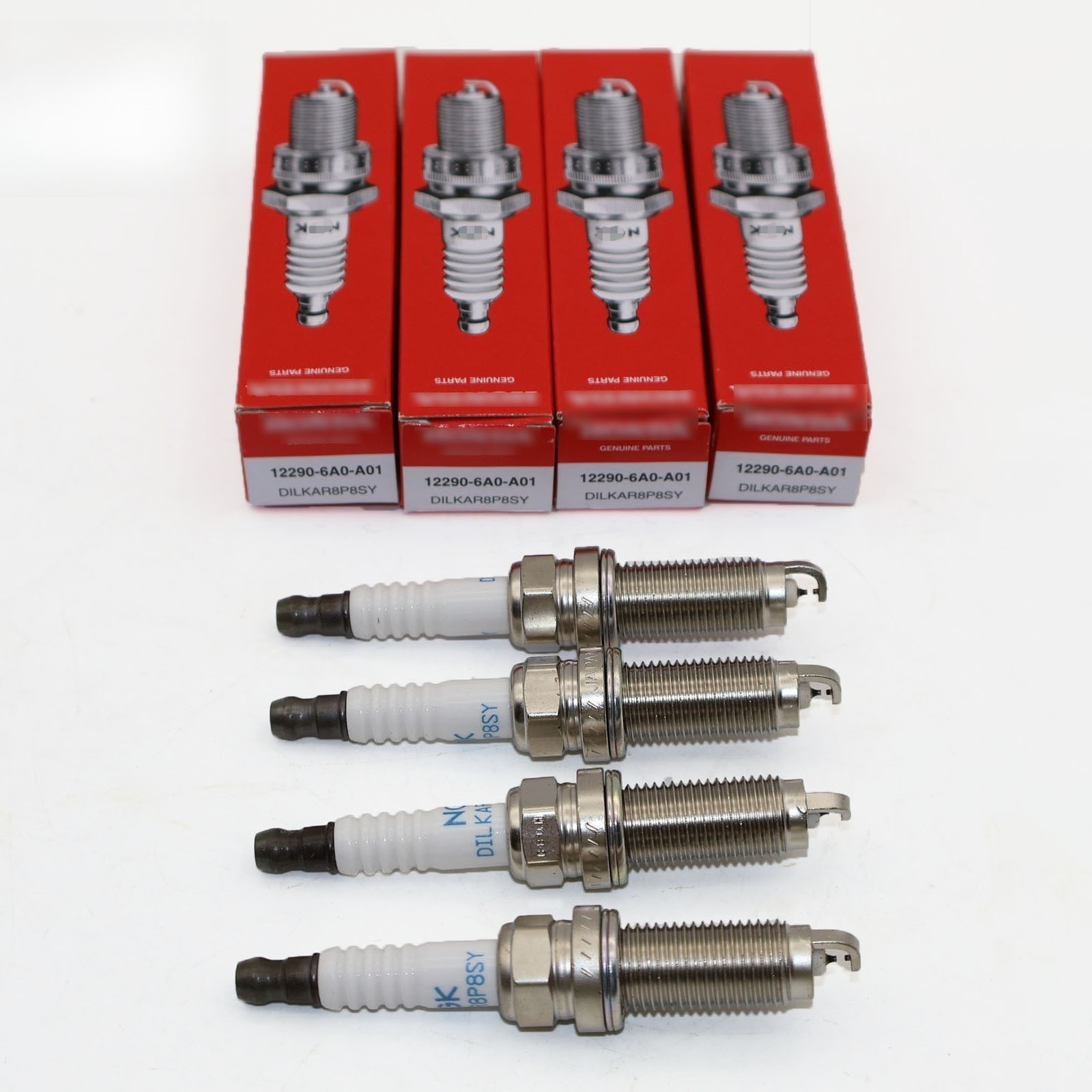 4PCS For Honda Civic CR-V 92411 For NGK Spark Plug DILKAR8P8SY 12290-6A0-A01