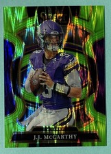 2025 Panini Select J.J. McCarthy #63 Green & Black Shock Prizm